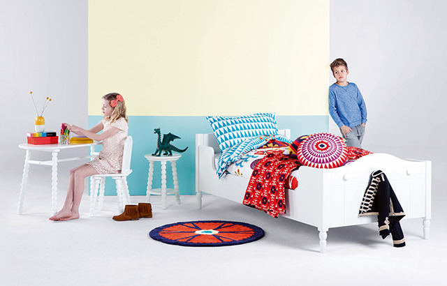 Cara Desk, £179 | Cara Chair, £69 | Cara Night Stand, £49 | Folk Rug, £49 | Cara Single Bed, £299