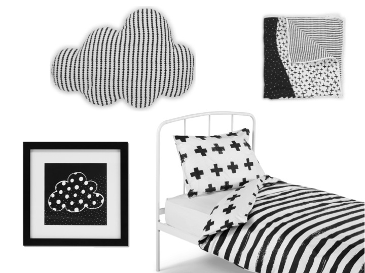 Dulwich Single Bed, £179 | Iso Bed Set, £39 | Iso Framed Artwork, £39 each 