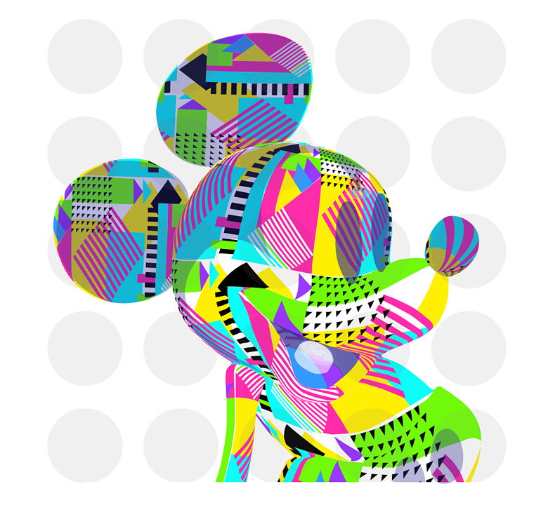 Medicated Mickey III, 2014 - mixed media print, 80 x 80 cm, edition of 10, £400 (unframed), from Liberty Gallery