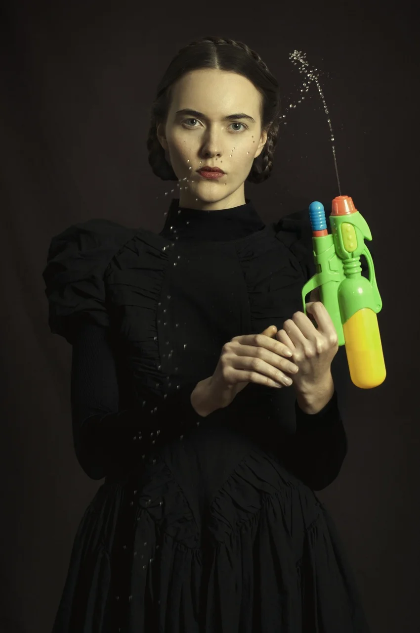 Woman with Water Pistol, Fine Art Photography, Ed5, 60x90cm, £4850 (unframed)