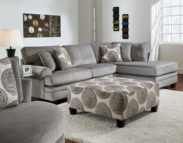 Groovy Smoke Sectional - $1026 Ottoman - $285
