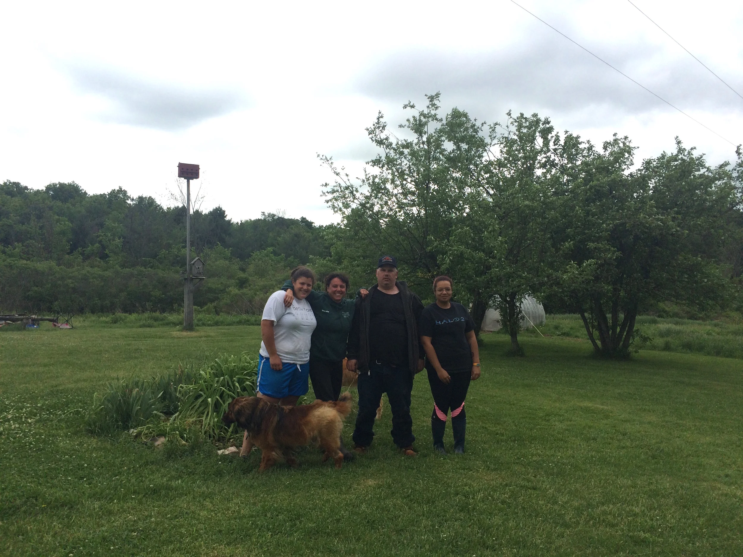 Shawn from JRC works alongside the belles of Better Farm on groundswork Tuesdays and Thursdays.