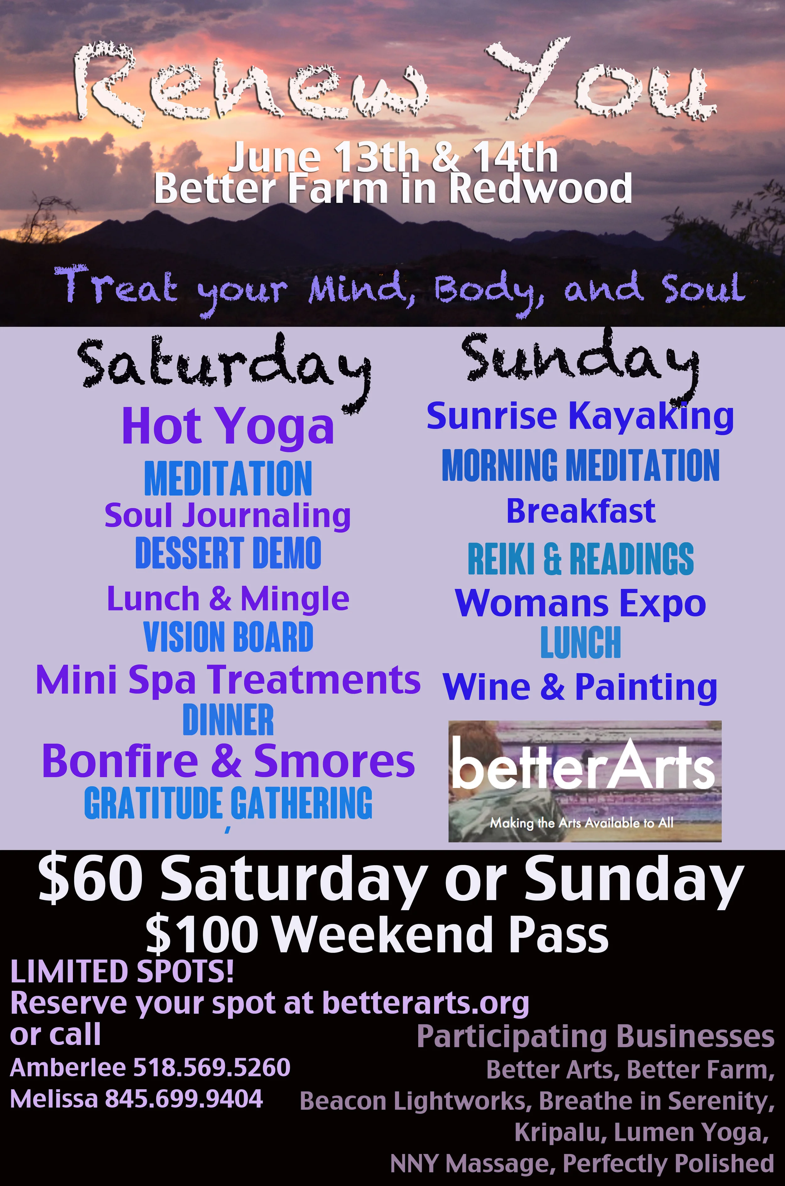 Registration of the Renew You Event starts at 8 a.m. Saturday, June 13, with activities kicking off at 9.