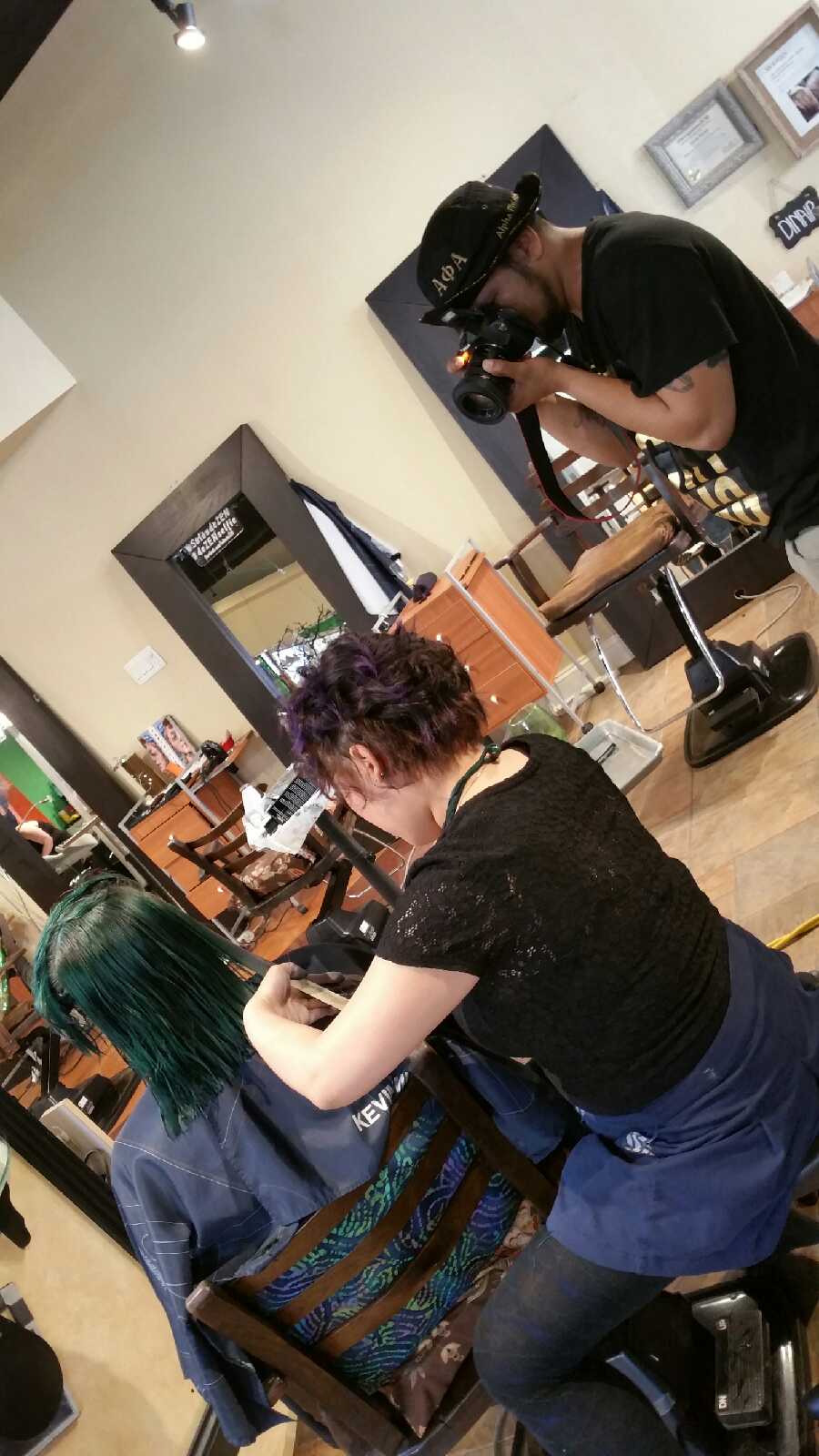 Hanh Ly cuts hair