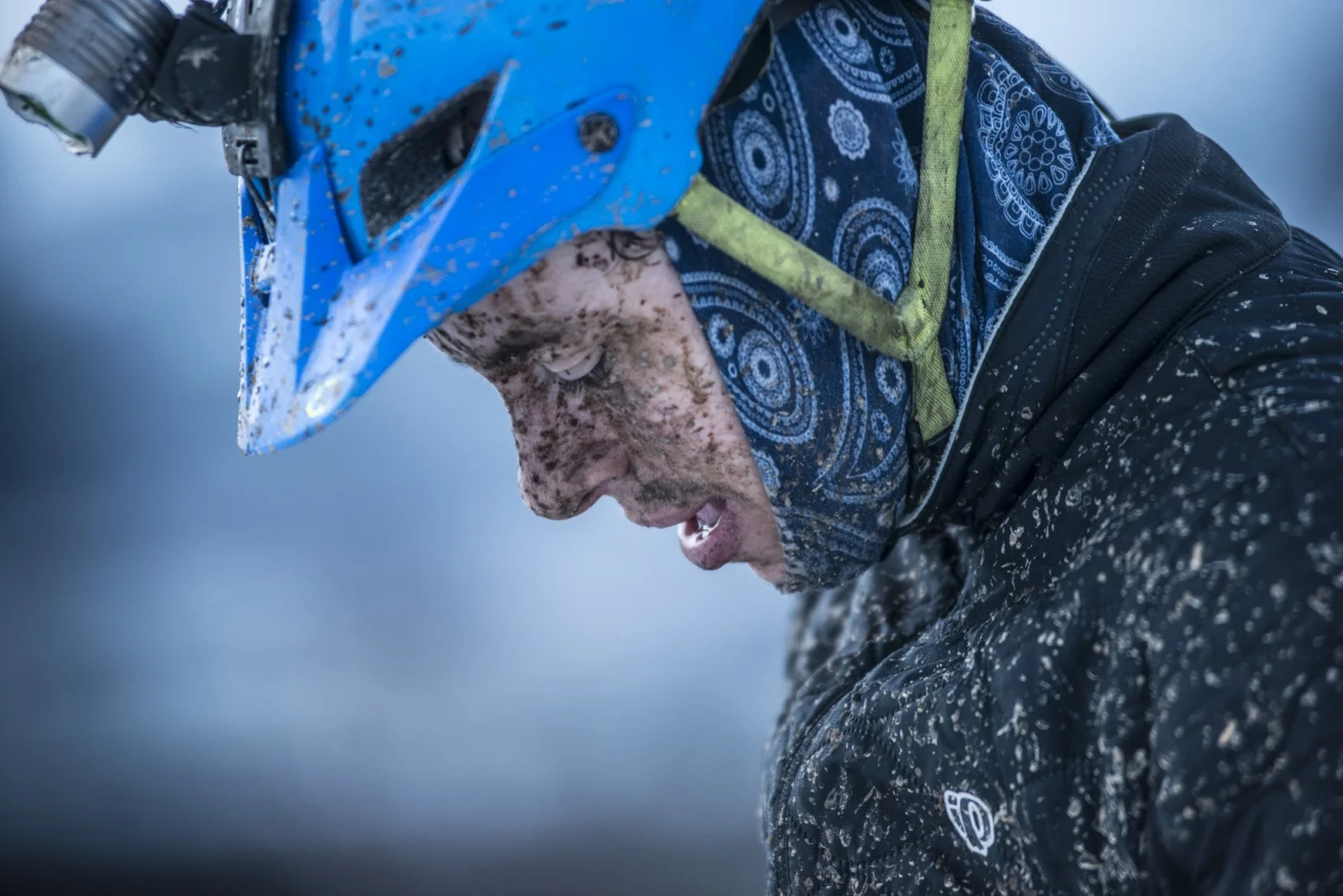 Exhausted Rider at the 2015 Strathpuffer Endurance MTB Race / Red Bull