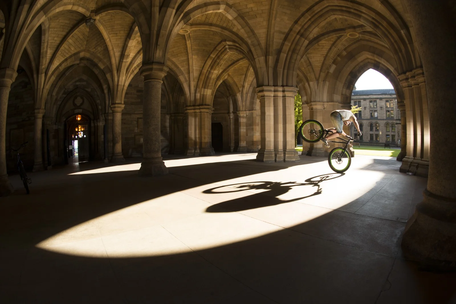 Ali C in the Cloister of GLasgow University / BBC