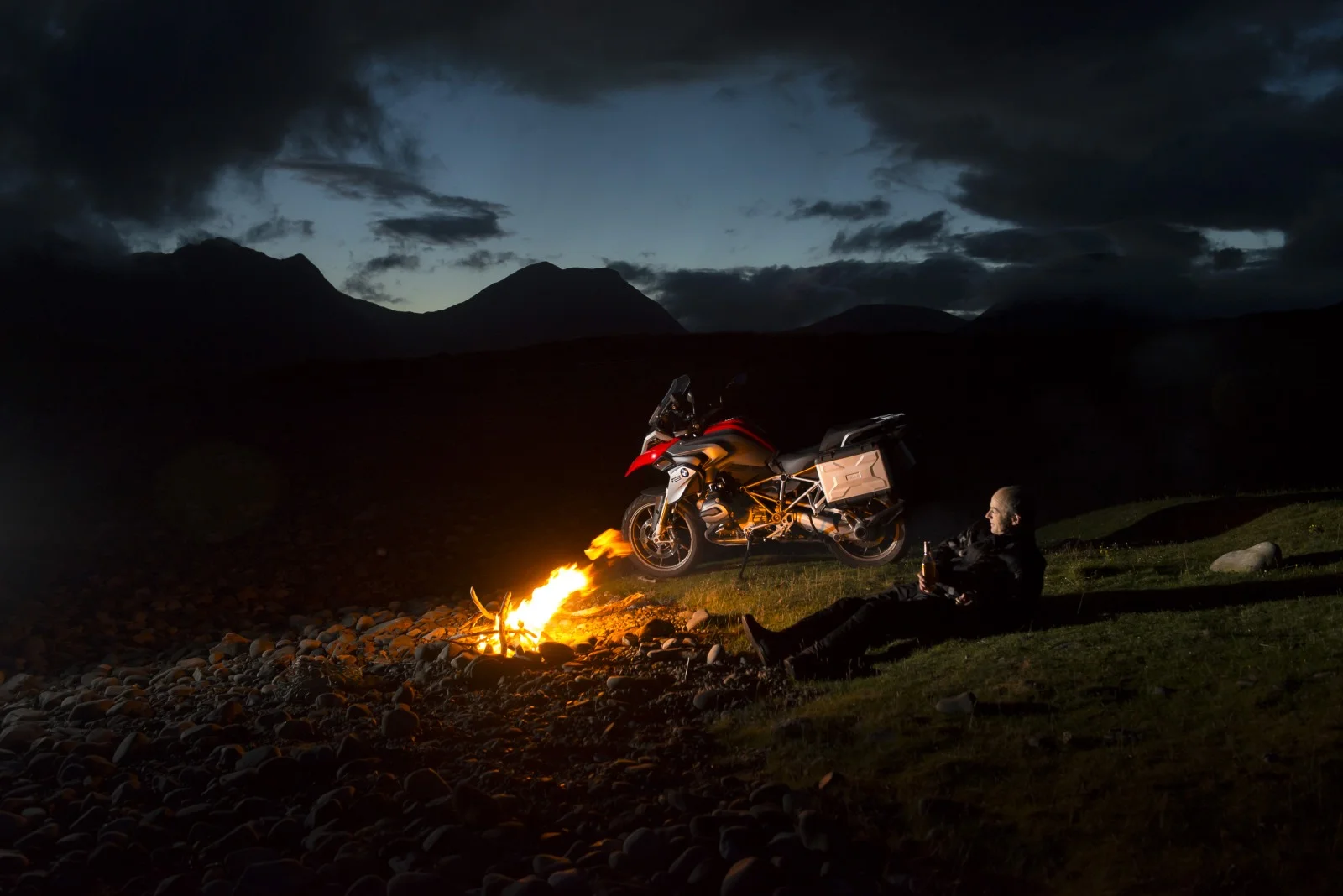 Camped on a Scottish Beach with a BMW GS / Bike Magazine