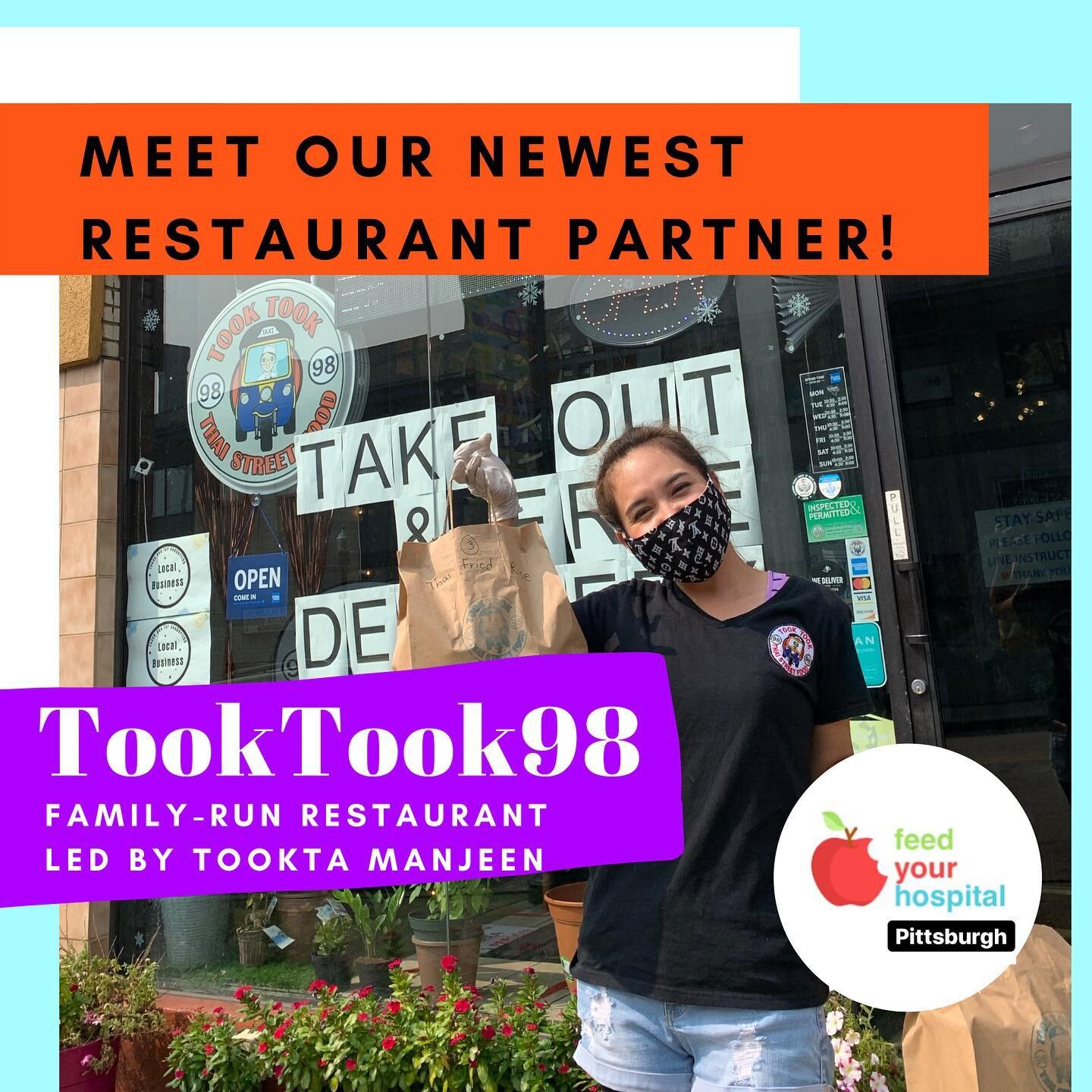 Tookta and her sister Wi make us smile! And make our tummies so happy. Enjoy your #sundayfootball matches with some delicious #padthai delivered! We are so happy to partner with this great restaurant (@metrohealthpgh already got to have some!). Thank