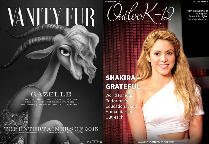 Shakira Releases New Music Video In Honor Of Her Upcoming Role In Disney S Zootopia The Hispanic Outlook 12 Magazine Jobs In K 12 K 12 Magazine