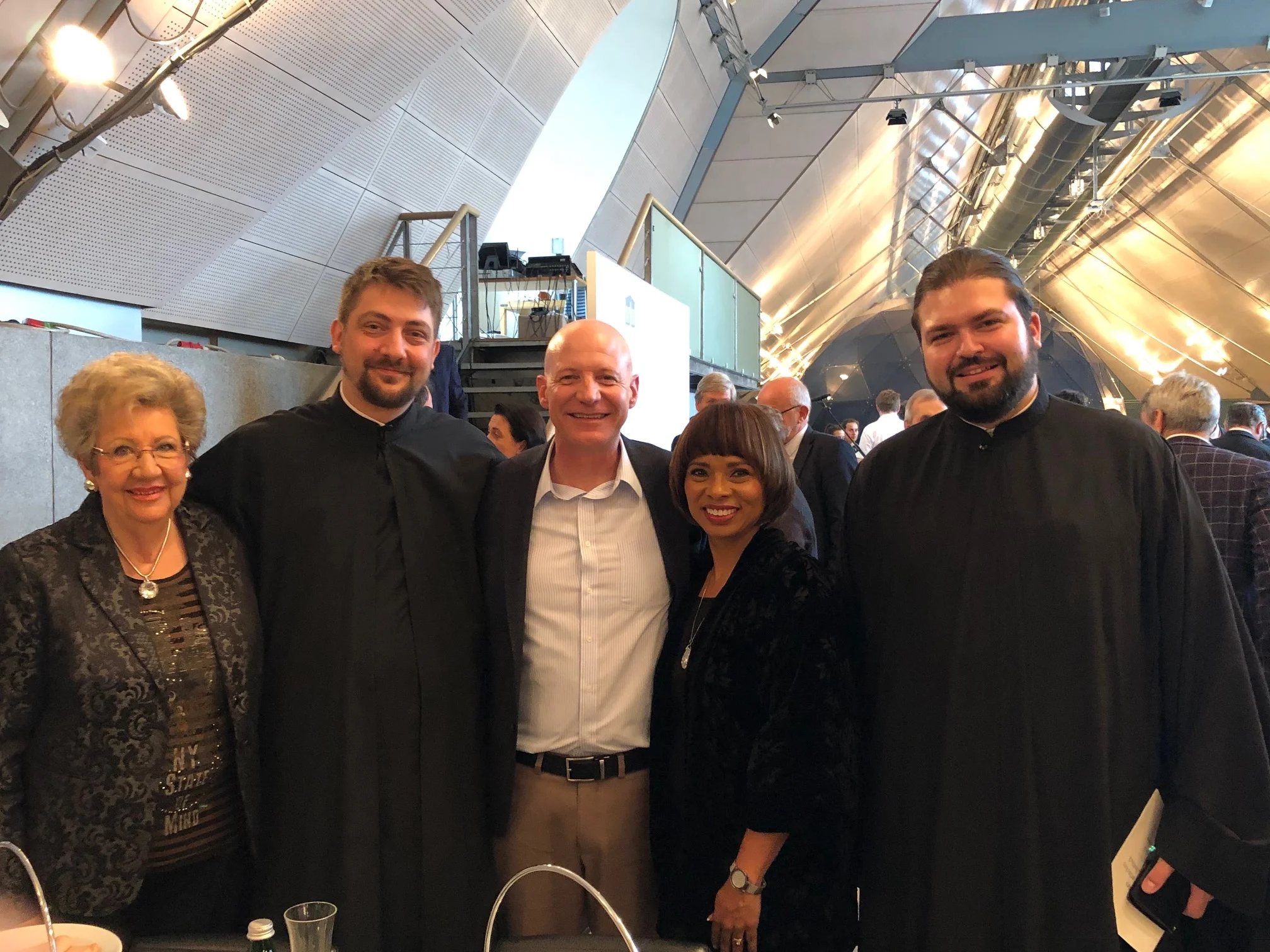 With our host Juliana Bosma and two Serbian Orthodox Priests at the Austrian National Prayer Breakfast