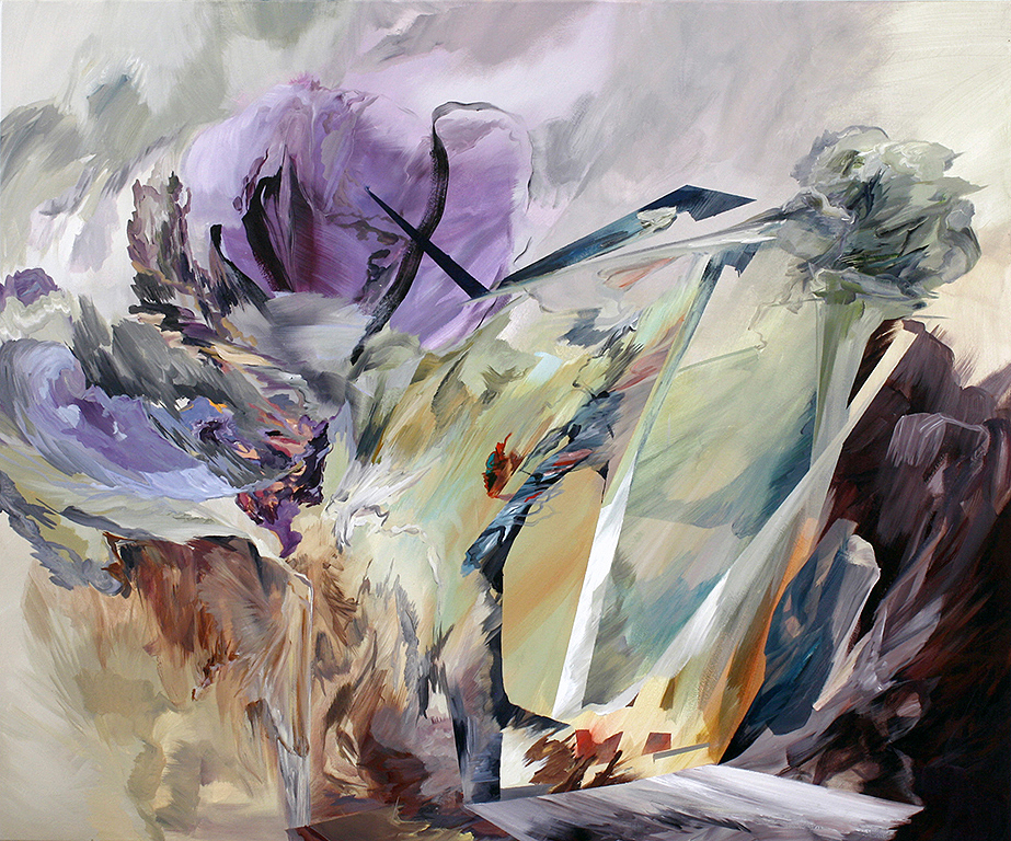   Springloaded , 2011  acrylic on canvas  50" x 60" 