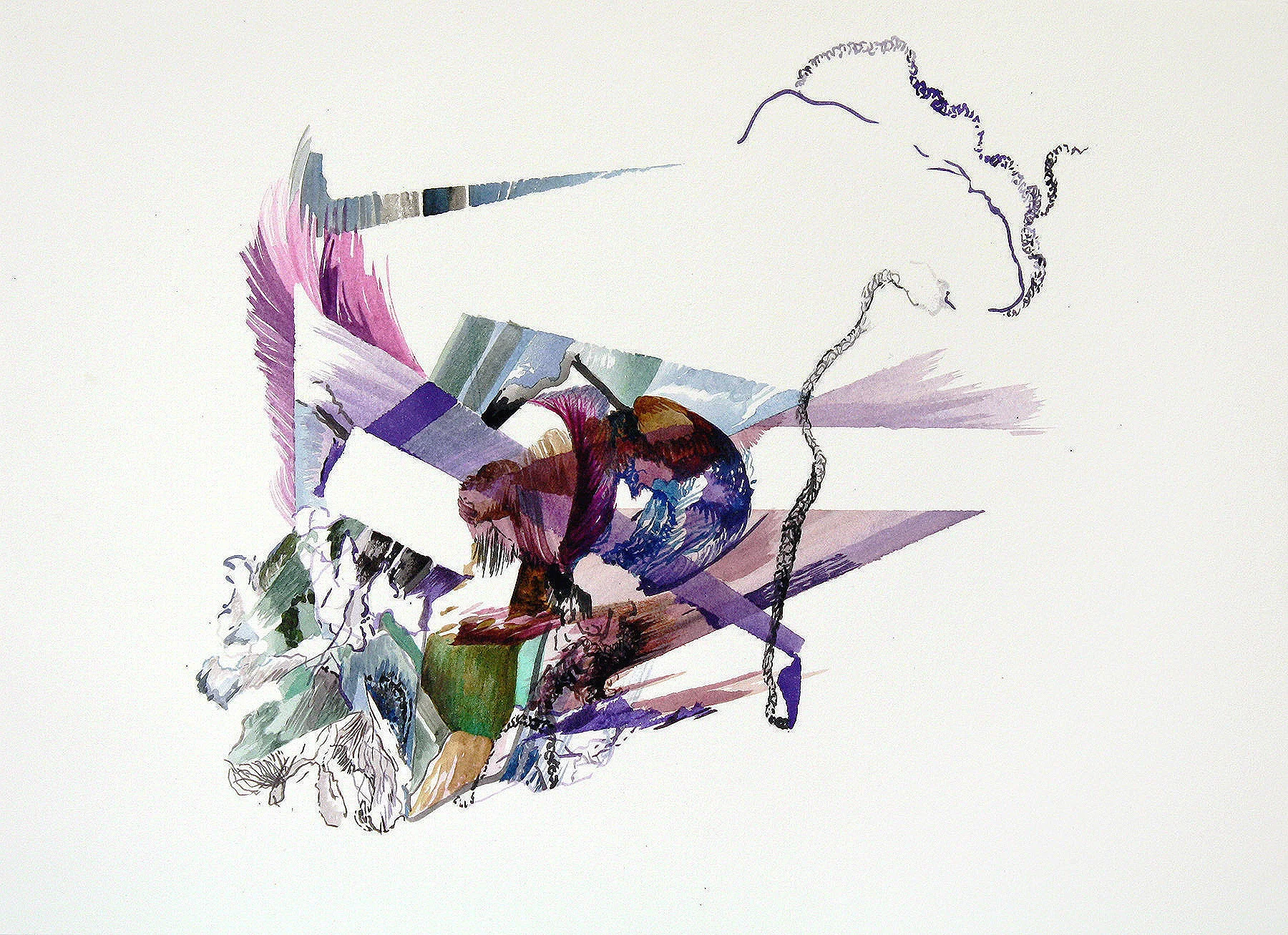 Anchorage watercolour and ink on paper 11" x 15"