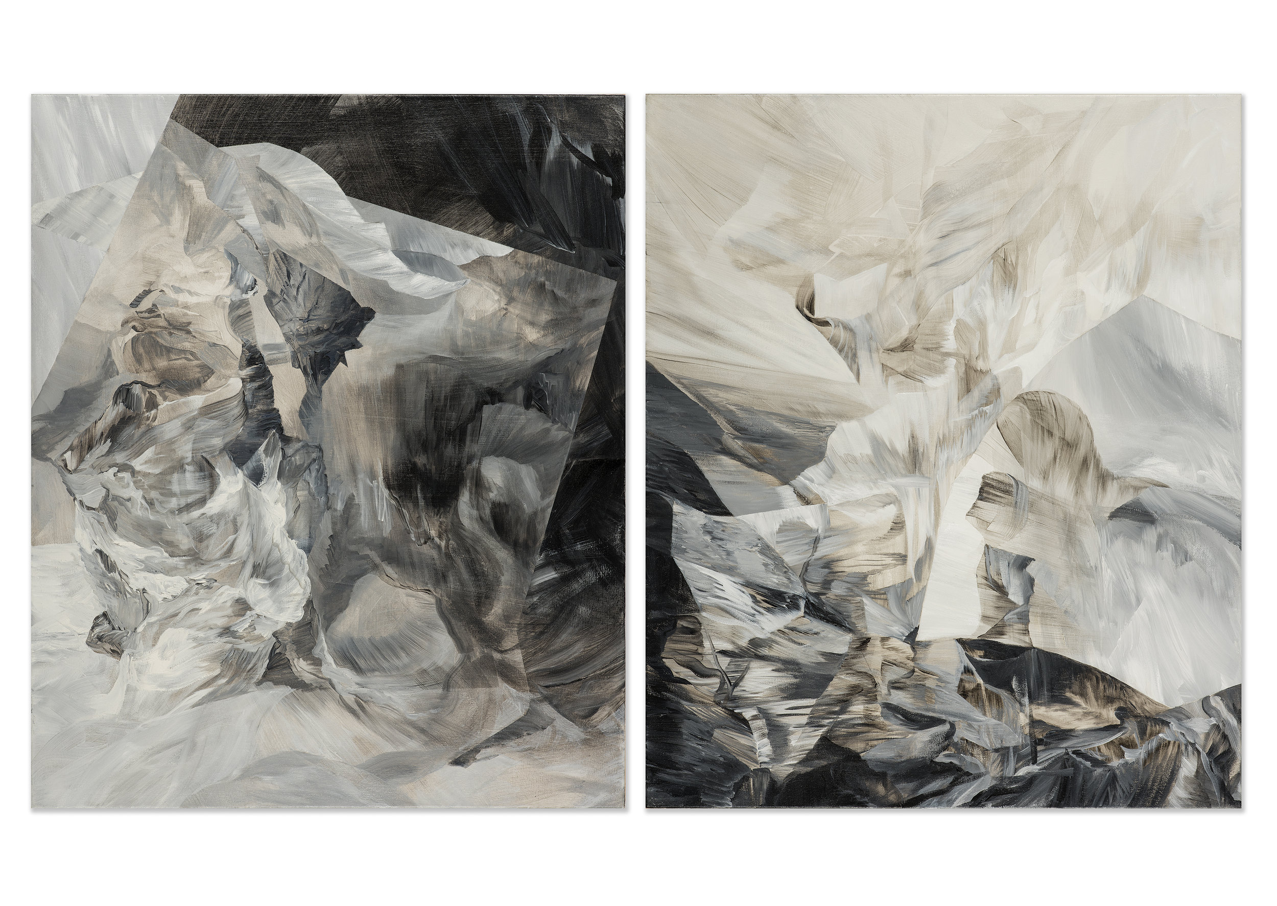   Revenant - diptych , 2015     acrylic on canvas  36" x 60" 