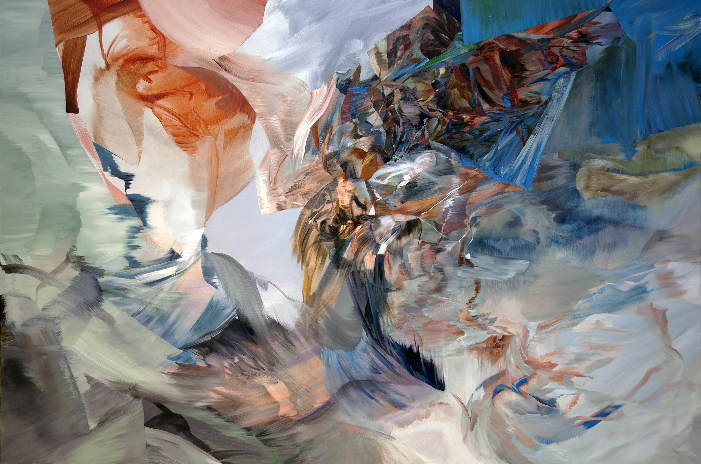 En vol en voiles acrylic on canvas 72" x 108" 2017
