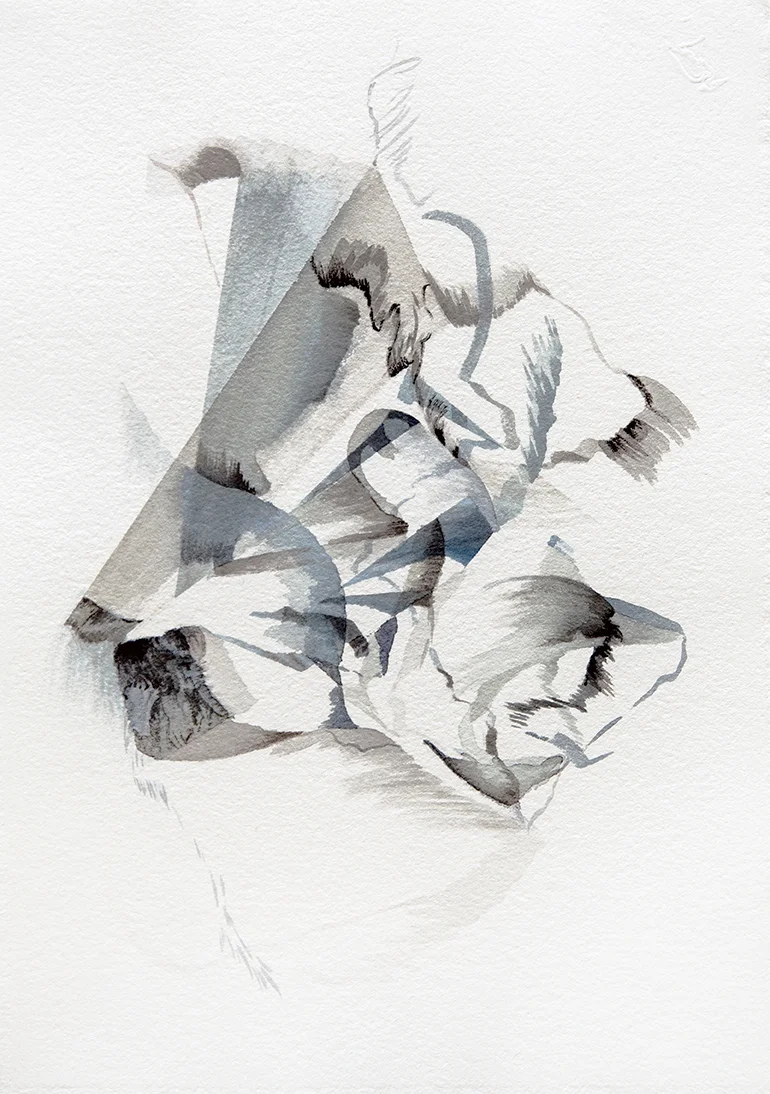 Between Glass and Air watercolour & ink on paper 12" x 8.5"
