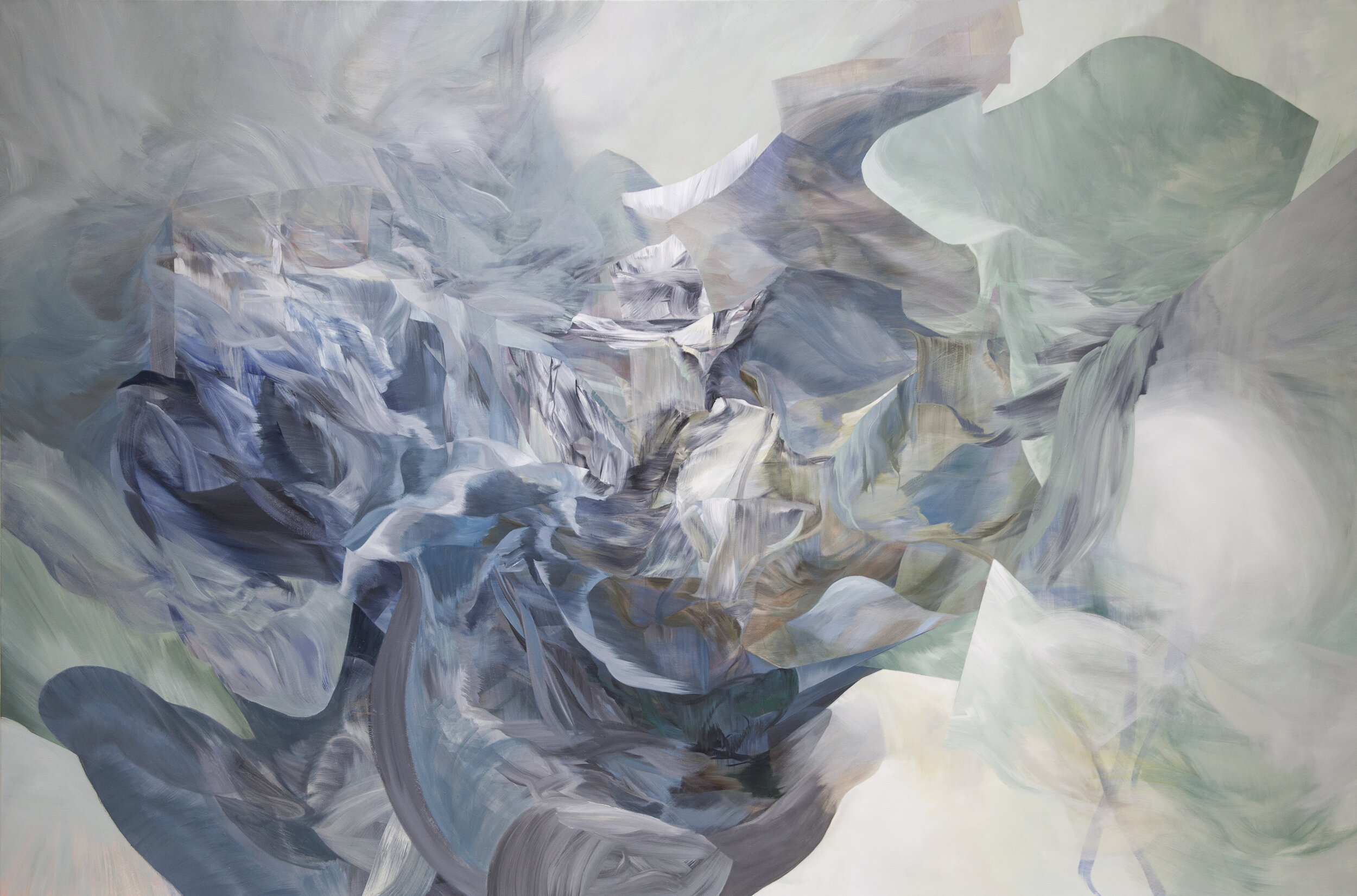   Fraught to Unfurl   acrylic on canvas  72" x 108" 