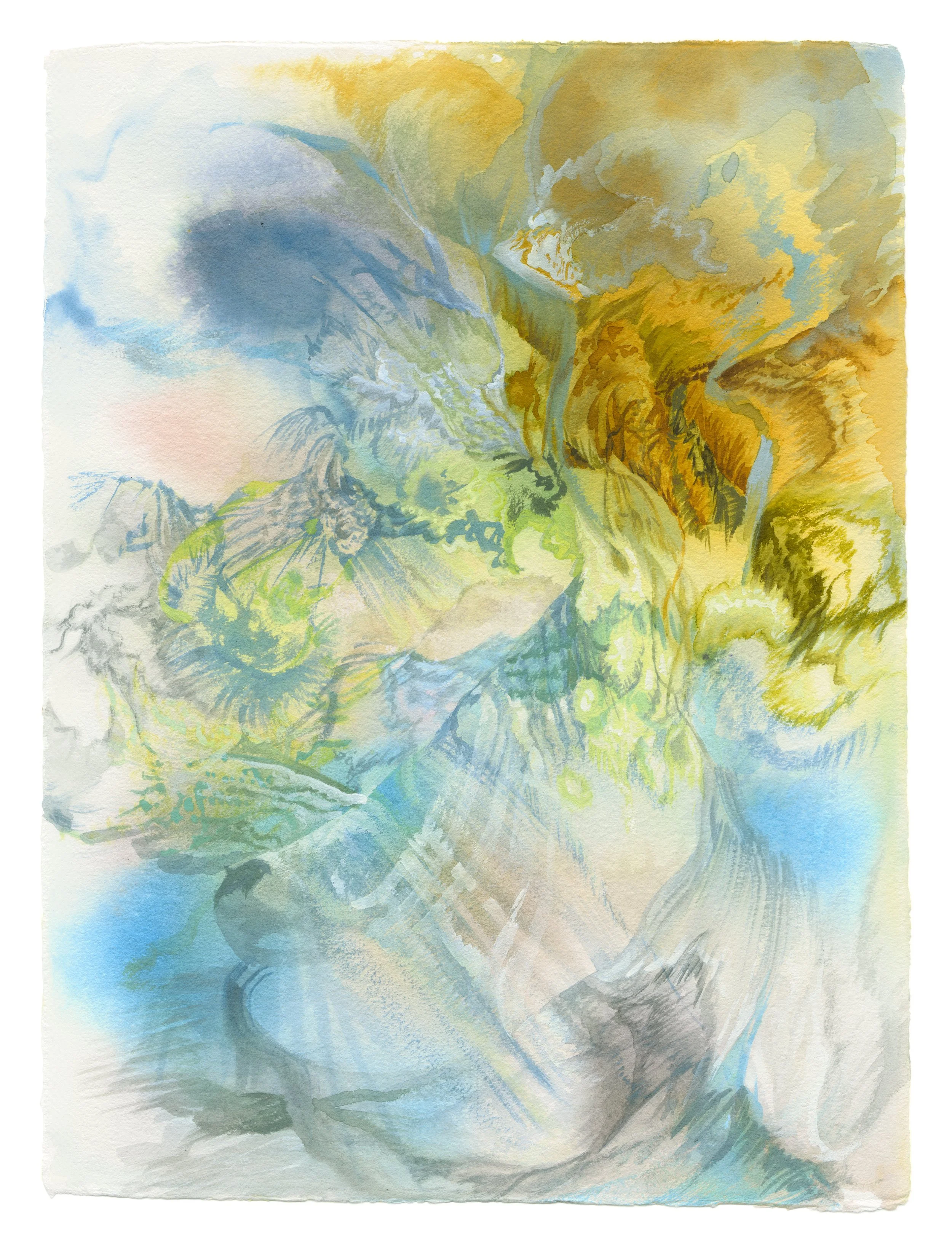   Gravity of Inertia, 6   watercolour and ink on paper  16” x 12” 