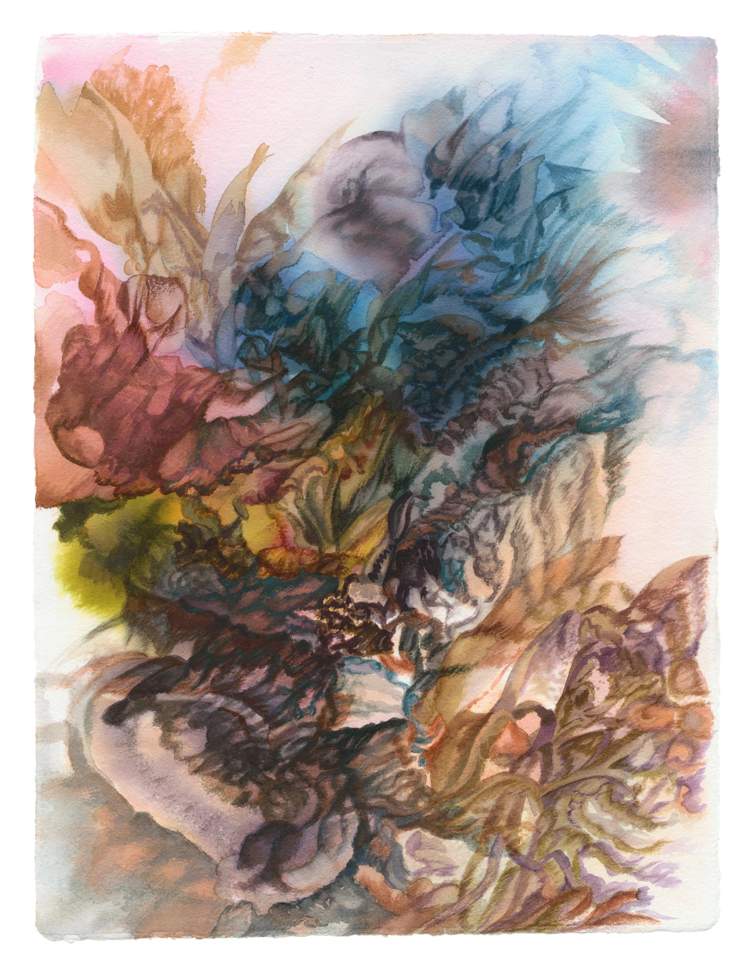   Gravity of Inertia, 10   watercolour and ink on paper  16” x 12” 