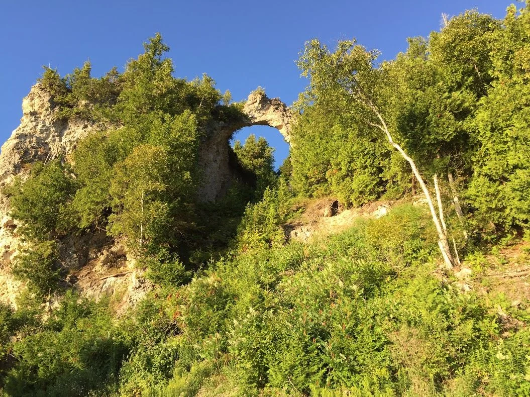 A piece of rock. With a hole in it. 