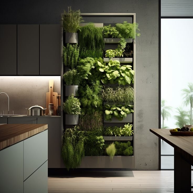  Built-in greenhouse integrated in the kitchen 