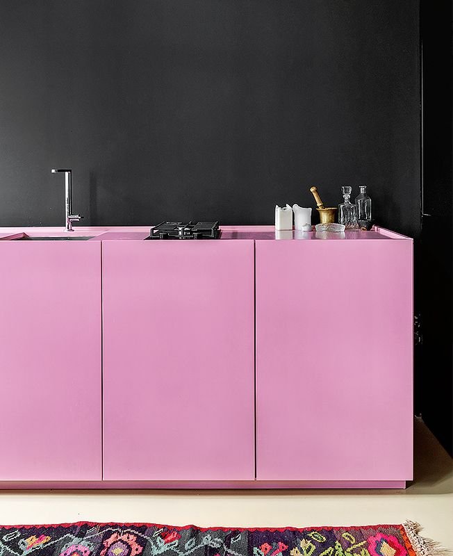  Bright pink kitchen minimalist, sleek kitchen 