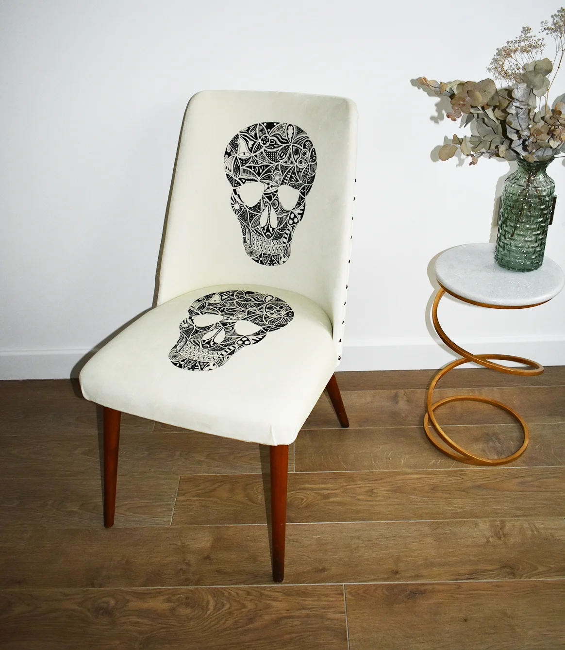 Skull velvet Chair