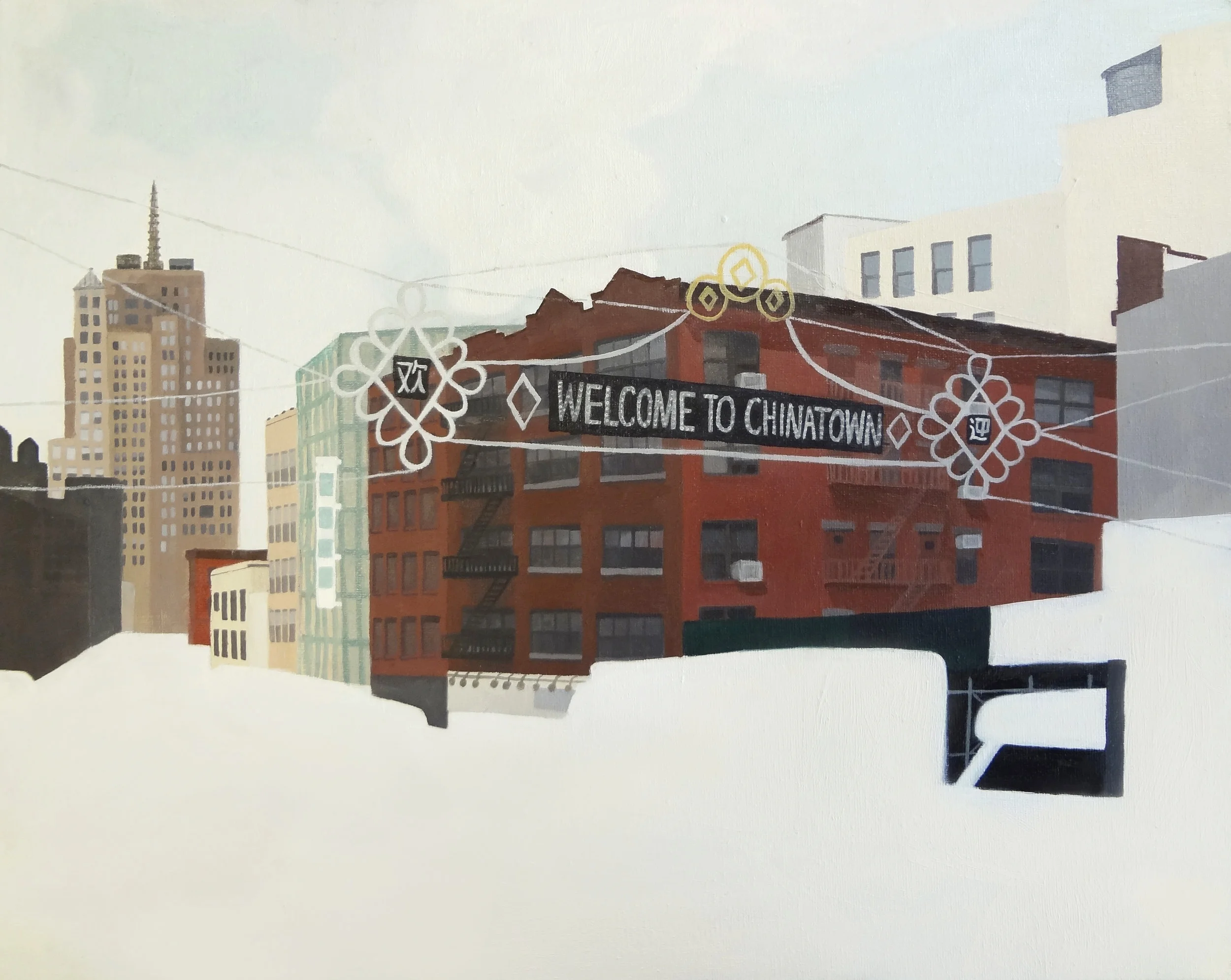"Welcome to Chinatown 2", oil on canvas, 20"x16", 2016