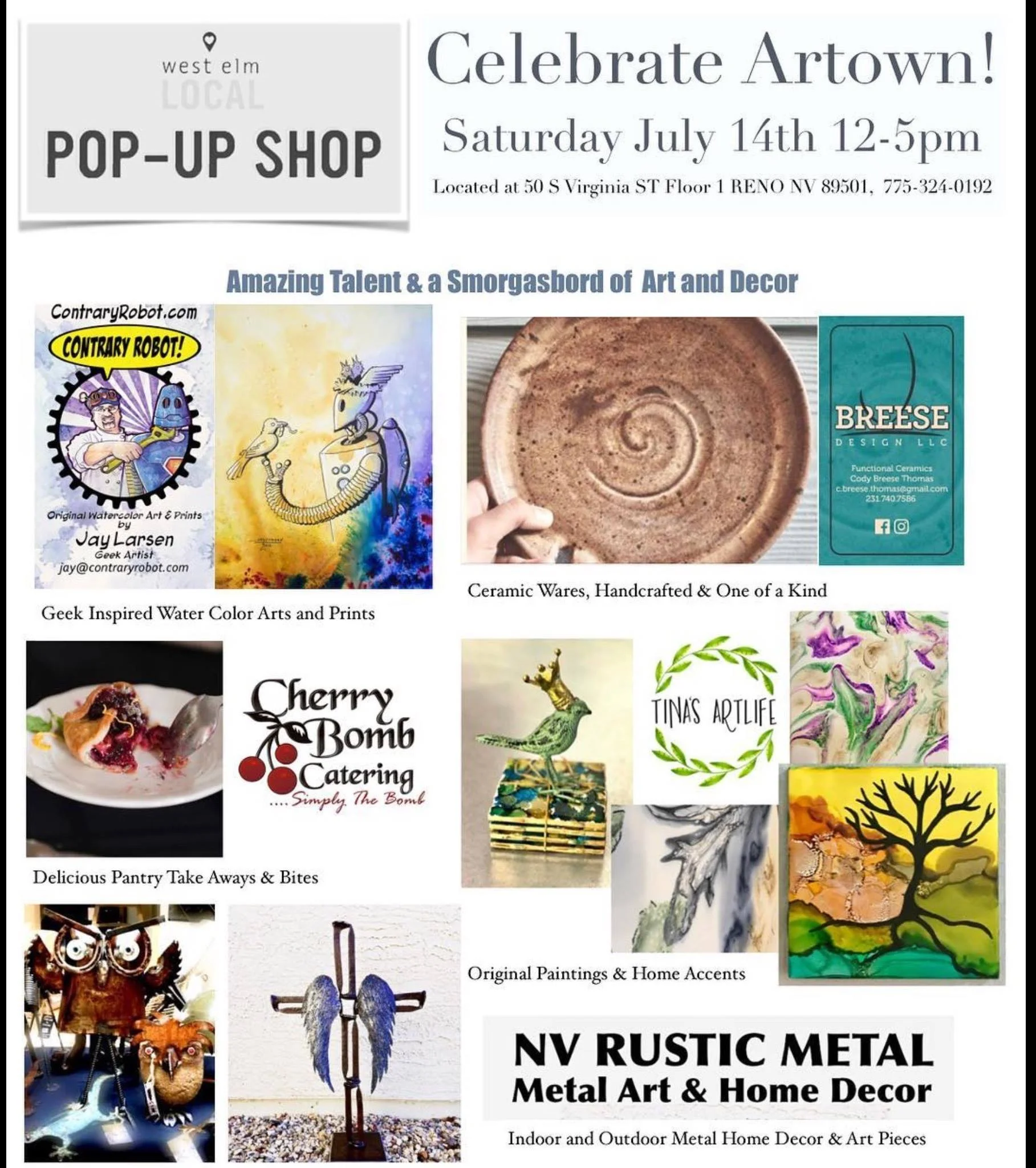 July 14th First Reno Live Show at West Elm