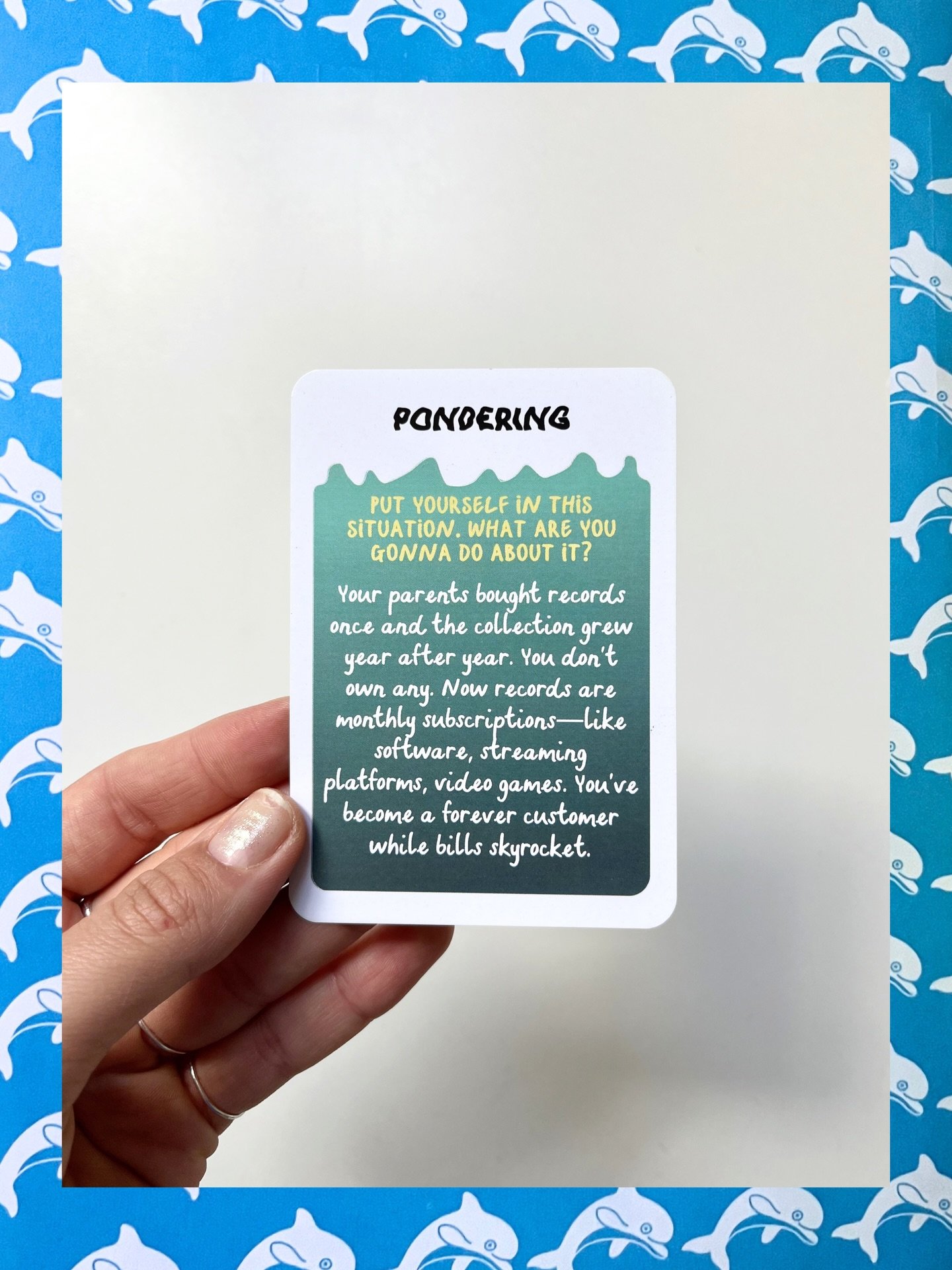 🃏What are you gonna do about it? 🐡

As we&rsquo;re entering the final month of the campaign, let&rsquo;s have a look at some of the life situations from Dolphins Everywhere ✨
Put yourself in this situation, what can you do about it?

Get your own c
