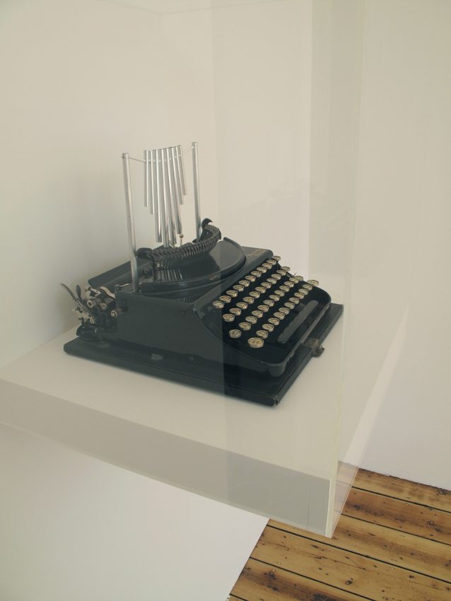  Nothing to say 2010 (Detail)  Typewriter, perspex, soundwork, painting. 