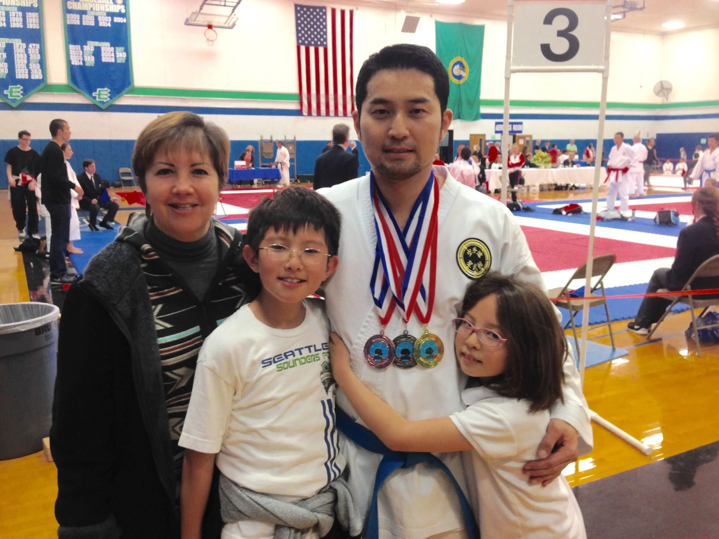 1st Kumite, 2nd kata Kobudo and 3rd Kata Karate.