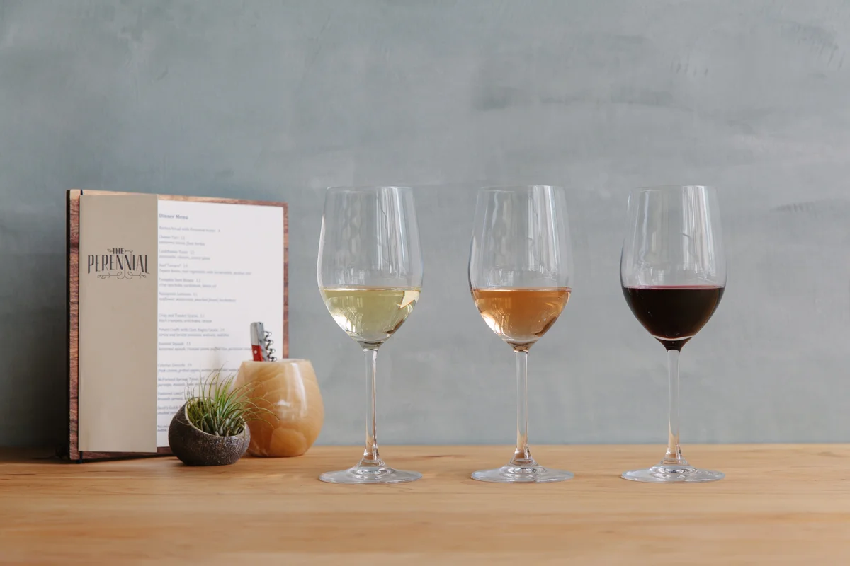 Wine flight at The Perennial
