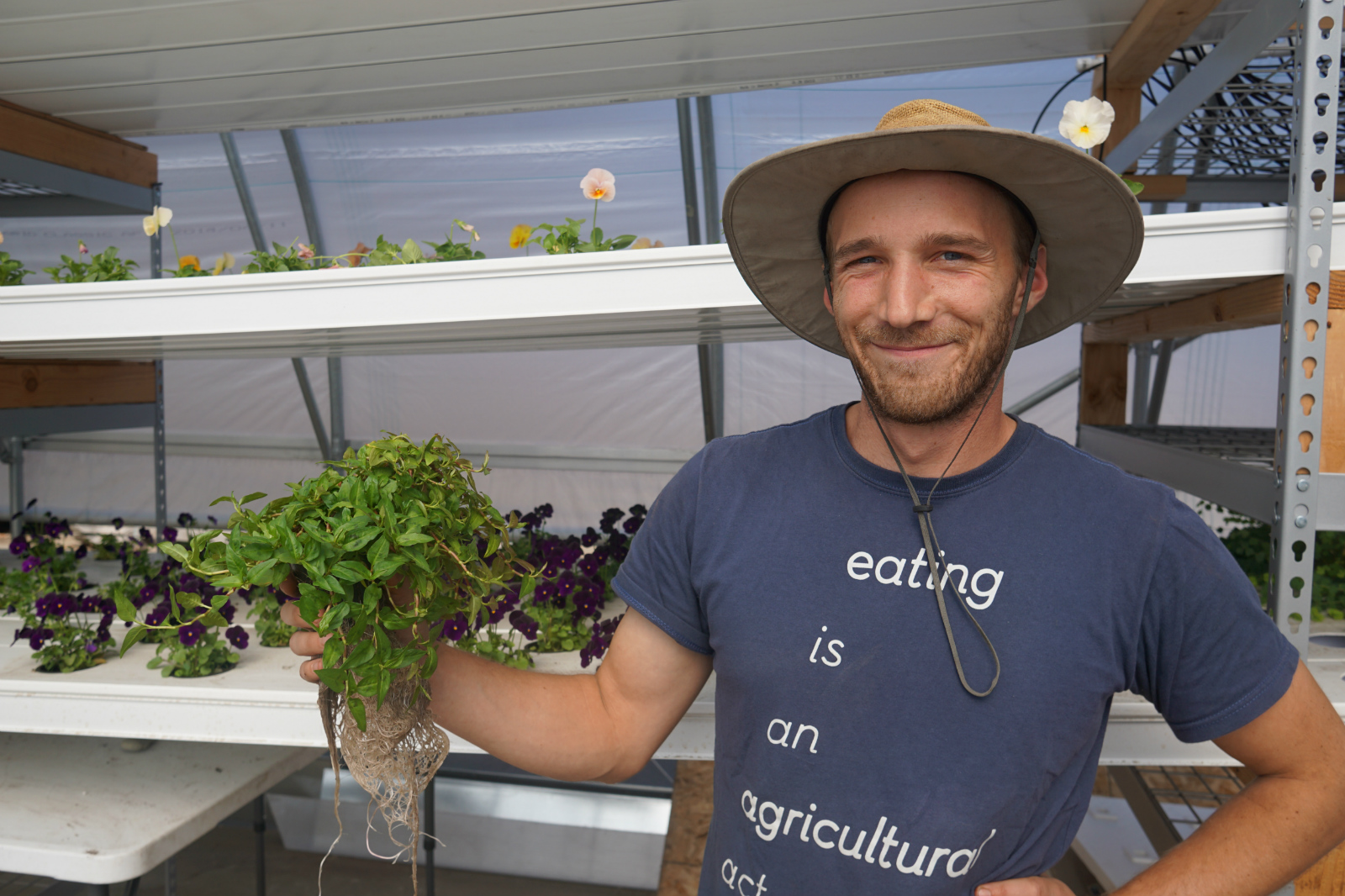 Nathan Kaufman runs the greenhouse, manages all our plants and fish at the restaurant, and works on The Perennial Farming Initiative with Anthony and Karen