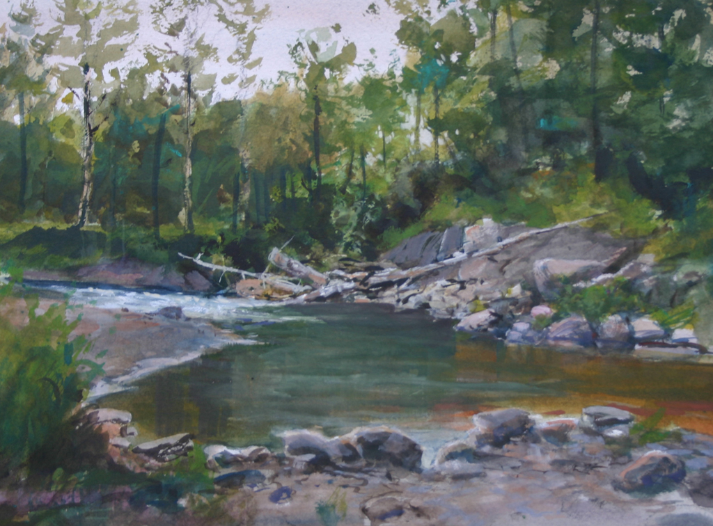 Anchor River Pool 10 x 14 Watercolor