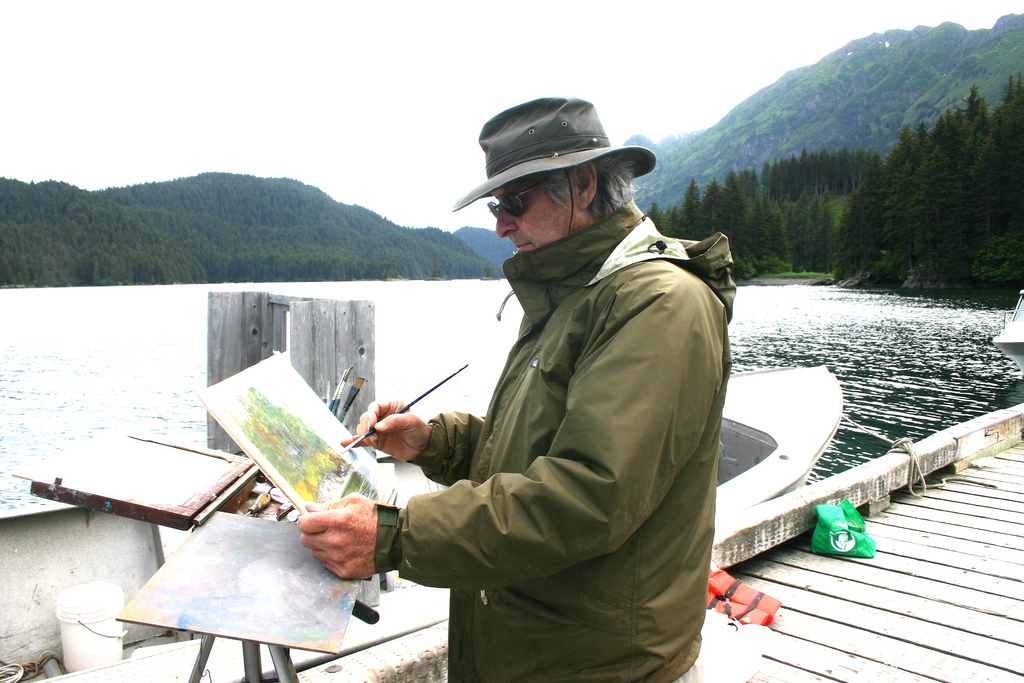 Painting in kachemak bay, alaska
