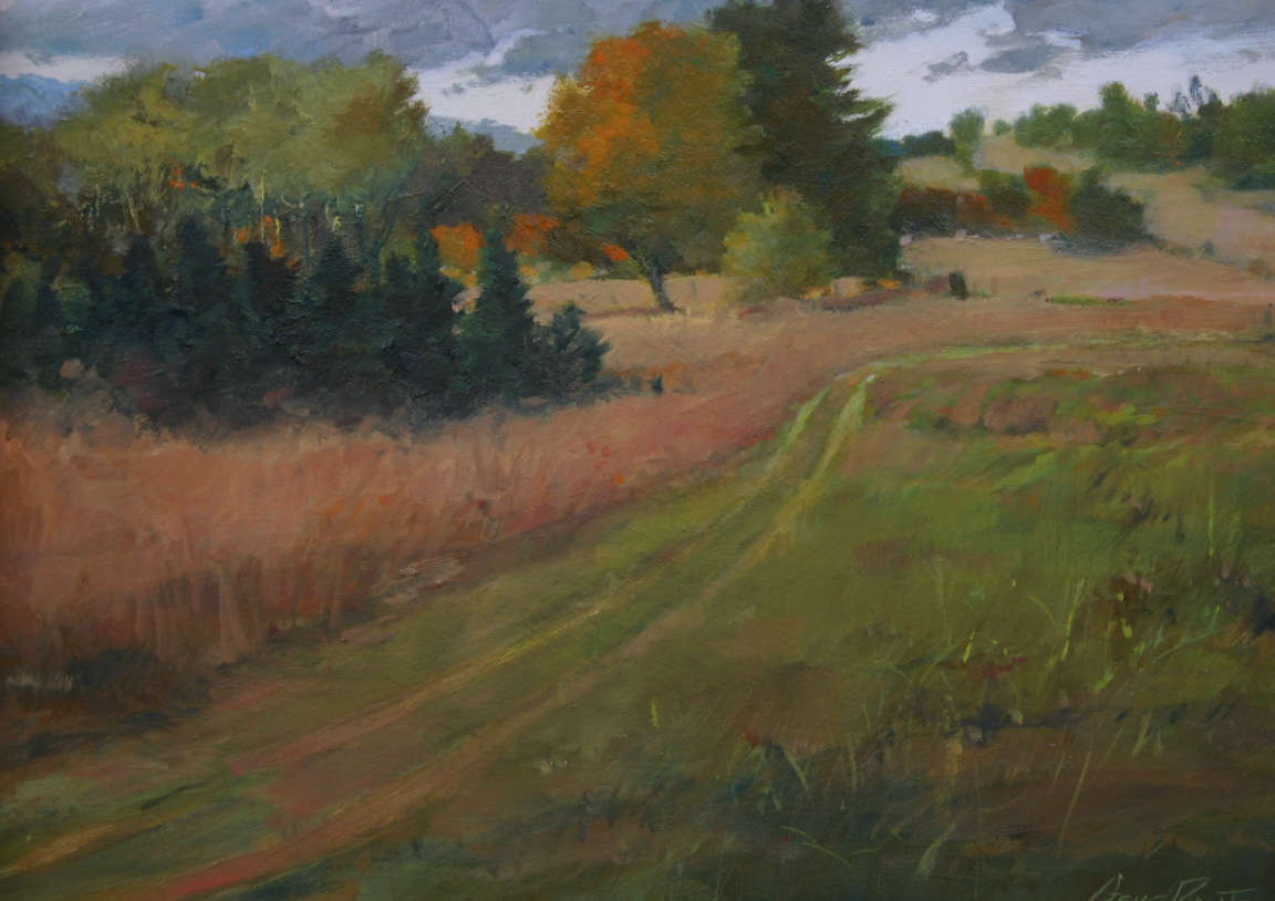 meadow trail 12 x 16 oil on masonite