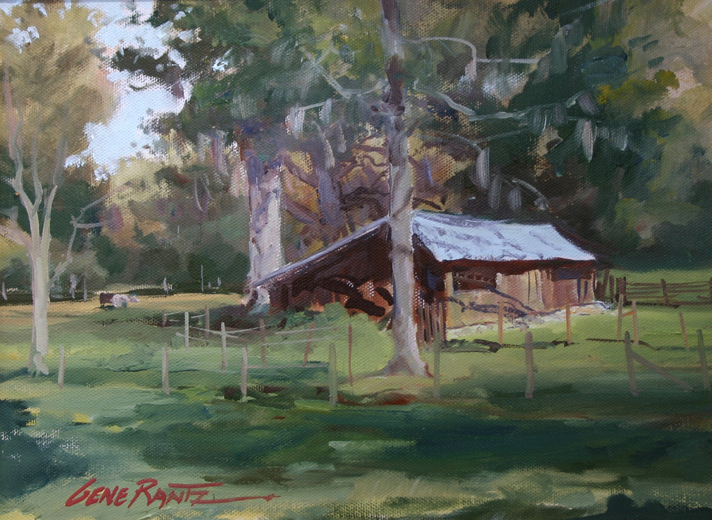 Florida chicken shed oil on canvas