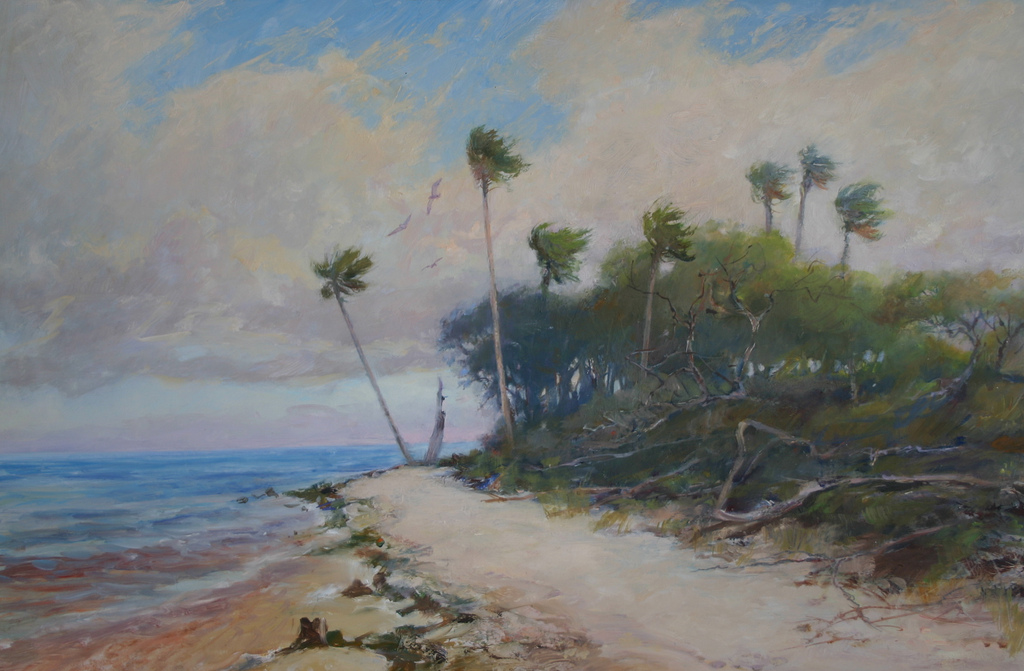 cat island - suwannee, florida 18 x 24 oil on masonite