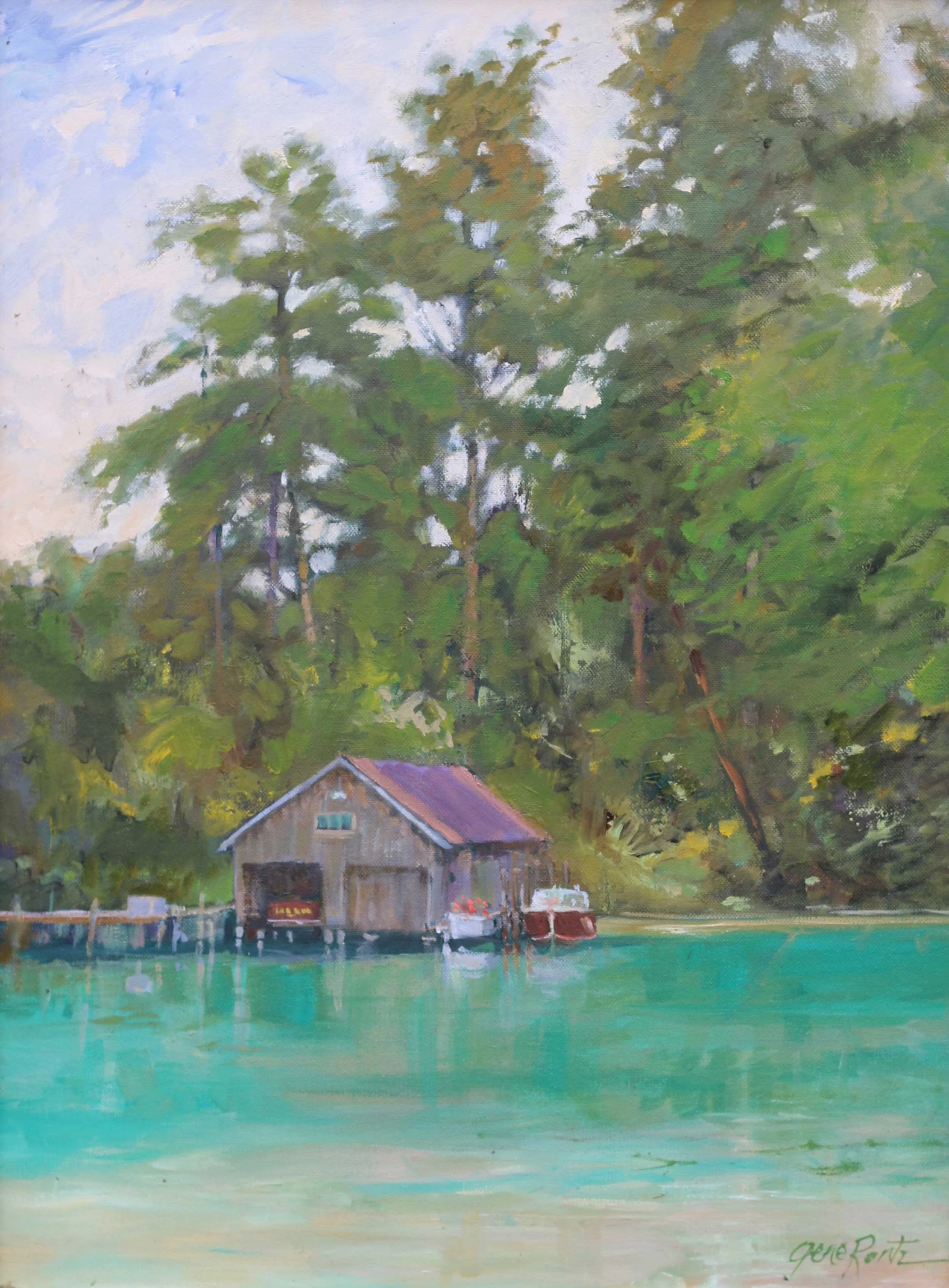 Boat House, Leland Michigan 24 x 18 Oil - Available at Trish’s Dishes, Leland