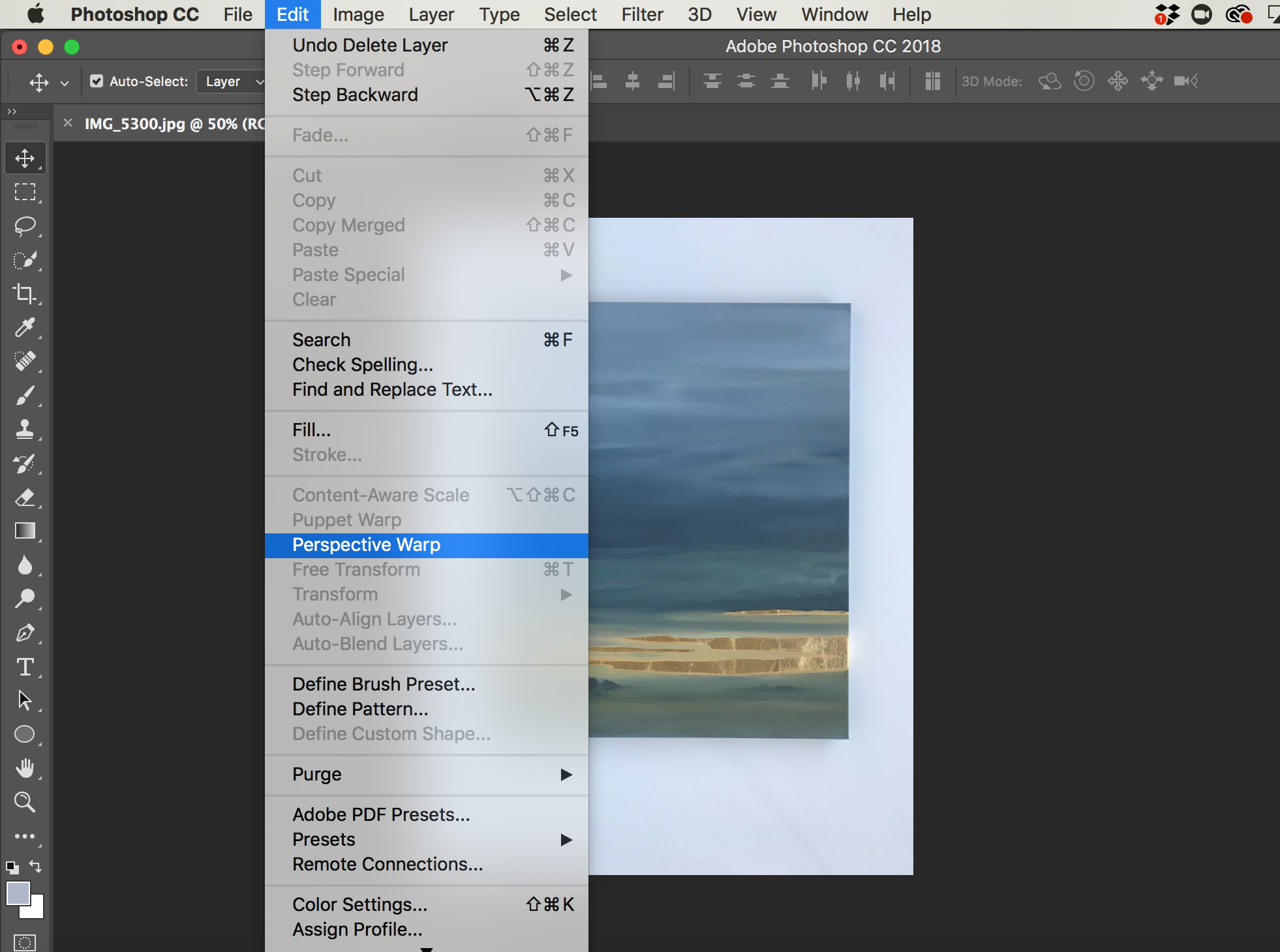 EDIT ---> Click "Perspective Warp"
