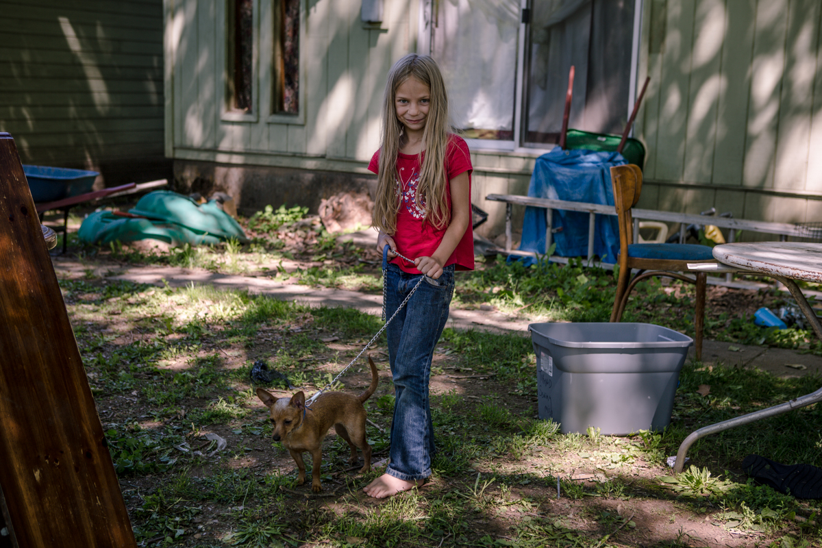 young girl & dog Kooskia, Idaho