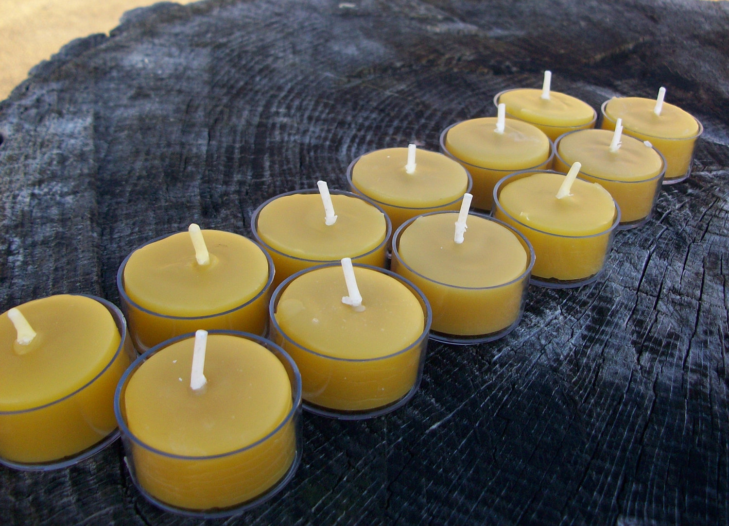 Handmade in Maryland Natural Wedding Clean Burning Bulk Beeswax Tea Light Candles 100% Pure Party Bees wax Tealight Favor