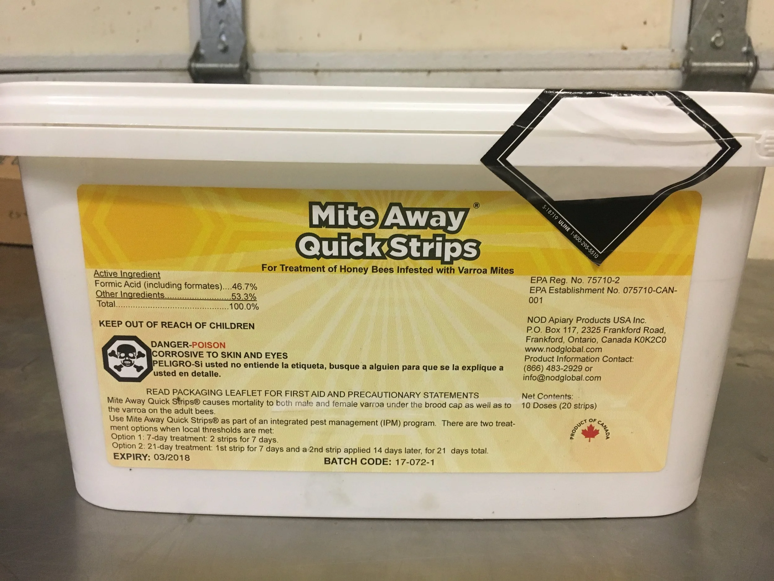 Don't let the skull and crossbones fool you. It's just acid. But don't put your nose on it!