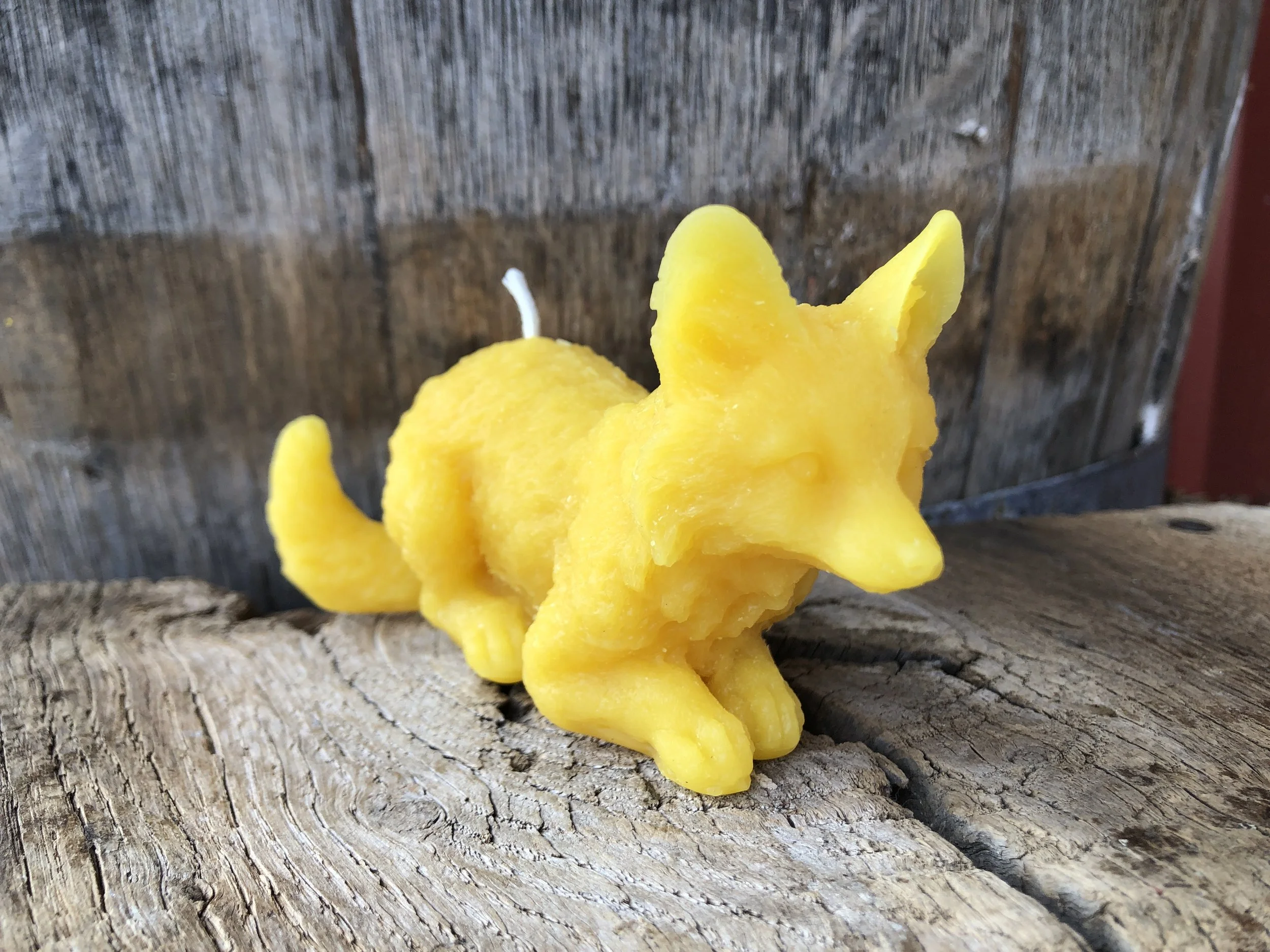 Fox shaped Beeswax Candle