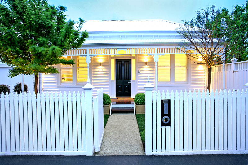 renovated double front white weather board victorian