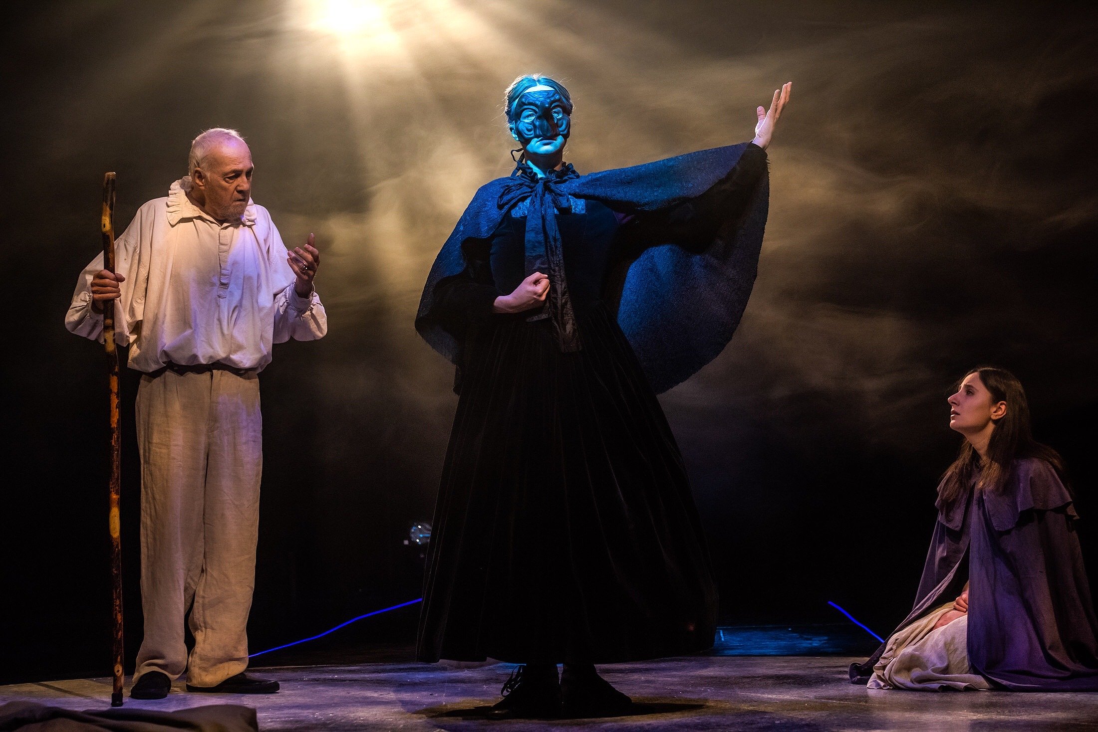 Lawrence Pressman as Prospero, Hillary Parker as Antonia & Marielle Issa as Miranda..JPG