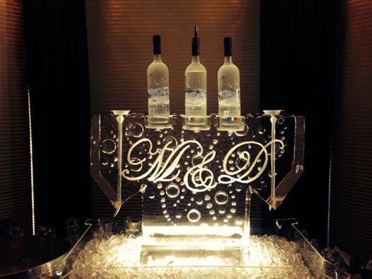 5) Monogramed Bottle Holder Ice Luge