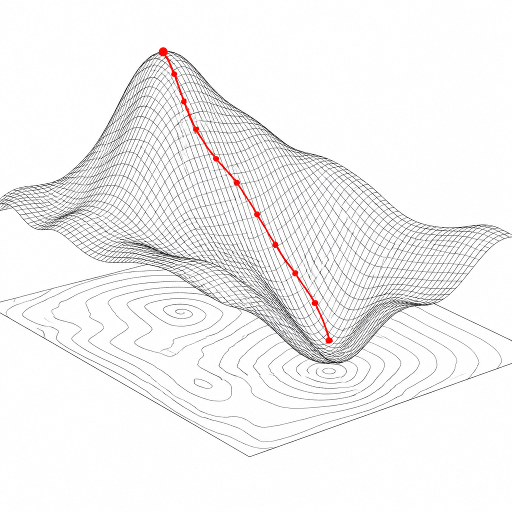 EPISODE 06 — GRADIENT DESCENT
Error minimization through iterative terrain navigation.
Large-format display · Editorial campaign extension