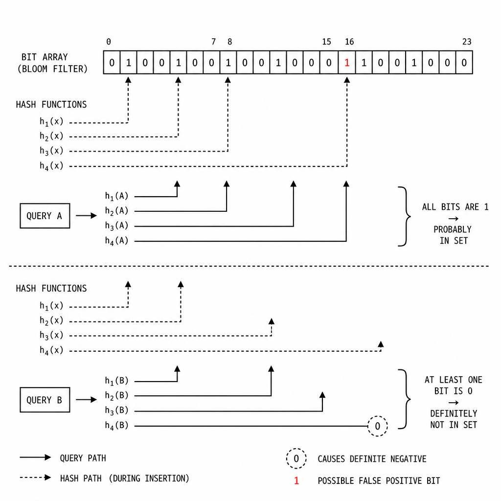 EPISODE 11 — BLOOM FILTER
Probabilistic set membership through space-efficient bit hashing.
Large-format display · Editorial campaign extension