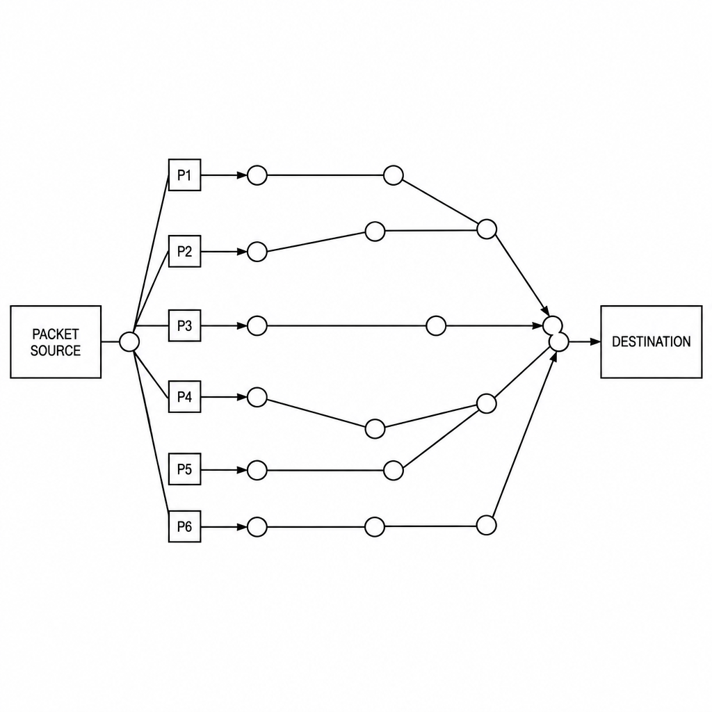 EPISODE 07 — PACKET SWITCHING
Data fragmentation, independent routing, and destination reassembly.
Large-format display · Editorial campaign extension